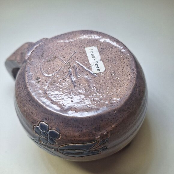 Small Pitcher‎ Bird Pottery CL 74 Blue Vintage Artist Home Decor Country Cottage - Picture 6 of 9